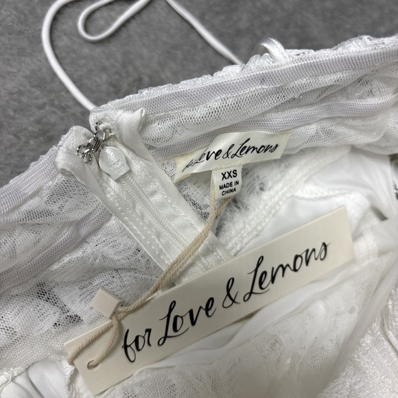 NWT For Love and Lemons Lorena Maxi Dress White Lace Size XXS - Picture 4 of 10